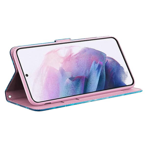 Flip-etui i PU-læder med 3D-mønster til Samsung Galaxy A05s 4G - Blå sommerfugle Multicolor Blue Butterflies