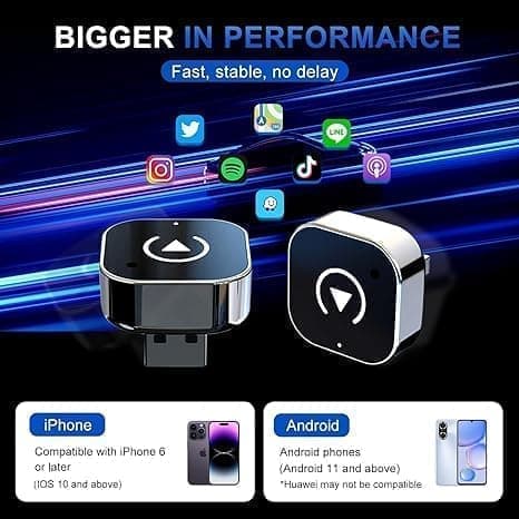 [RM]Wireless CarPlay Adapter, for CarPlay and Android Auto, Plug-and-play with extremely low latency