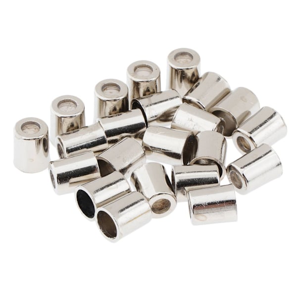 20 st Metallklocka Snörände Snörstopp Rep Paracord Lås Silver