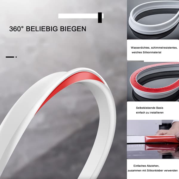 [RM]Shower and Bathtub Splash Guard, Strong Adhesive Backing, Water and Dust Barrier, Foldable Shower Threshold with High-Quality Silicone