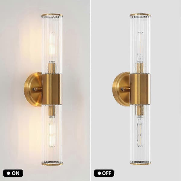 2-pack vägglampetter i borstad mässing guld modern för badrumsväggdekor set om 2 26s