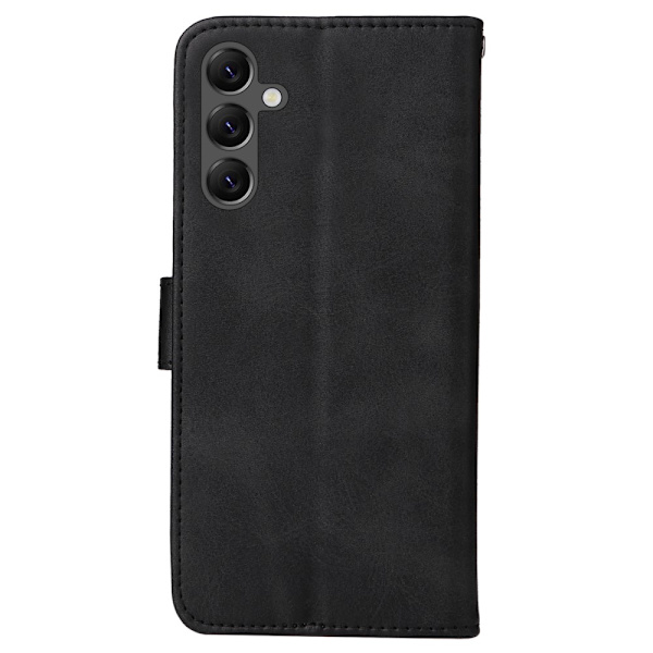 SKALO Kompatibel med Samsung A25 5G PU Läder Plånboksfodral - Fler Färger Black Svart