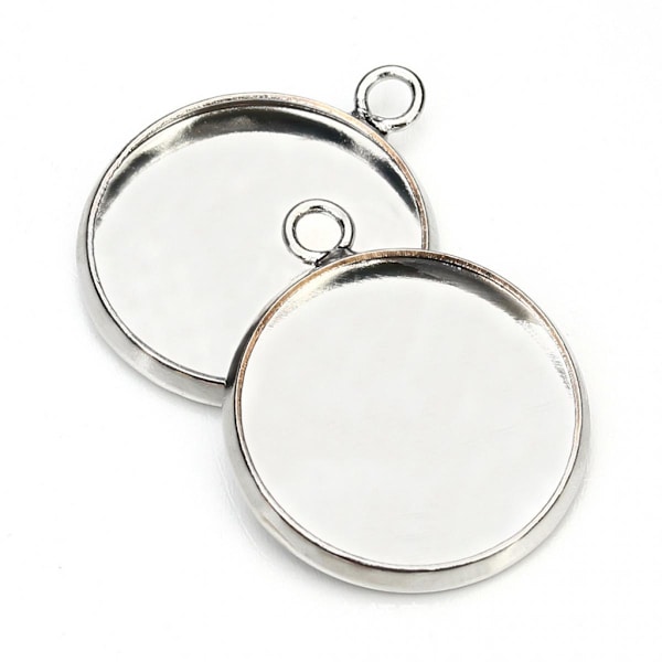 20 st Smyckesbrickor Cabochonhållare Silver Cameo Smycken Innerdiameter Storlek 10 mm