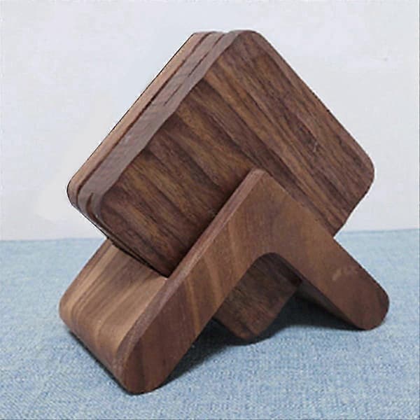 Coasters i sort valnøddetræ, te kopmåtte og kaffeisoleringspude til køkken, borddekoration As Shown