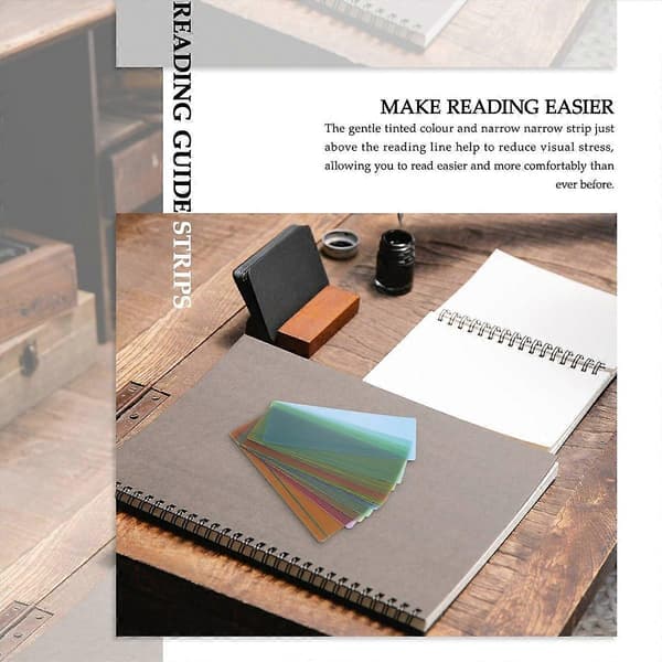 [RM]16 Stykker Guided Reading Highlight Strips Farvede Overlays Bogmærke Læselinealer med Lin