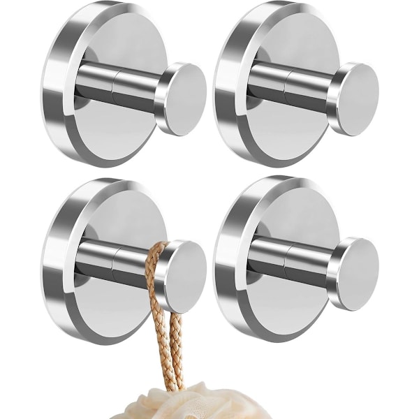 [RM]4-pack, Vacuum Suction Cup Hooks, Powerful Vacuum Hooks, Towel Hanger, Reusable, Suction Cup Hanging Hook, Light Silver