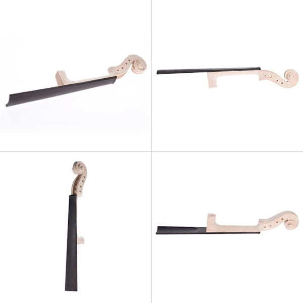 Handgjord Violin Lönnhals och Ebenholts Obehandlad Violin Greppbräda Delar 4-4