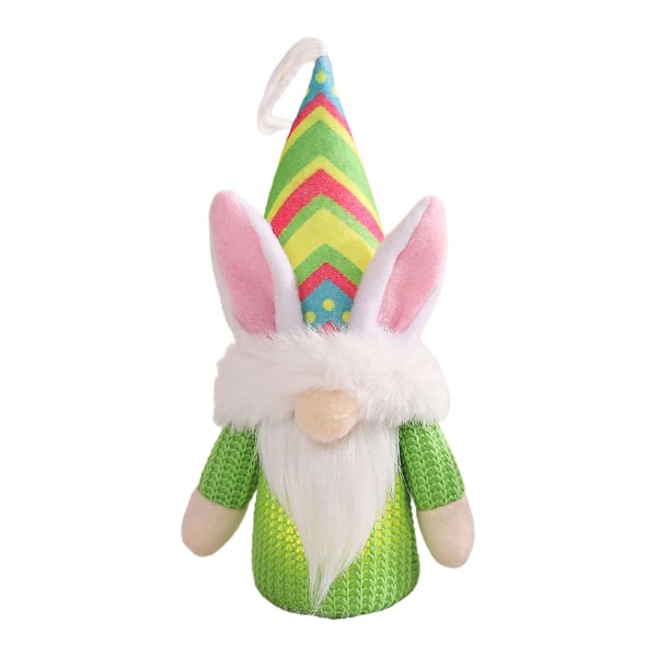 Påskhare Gnome Plysch Skandinavisk Tomte Elf Dekorationer Led Lighted Rabbit Green