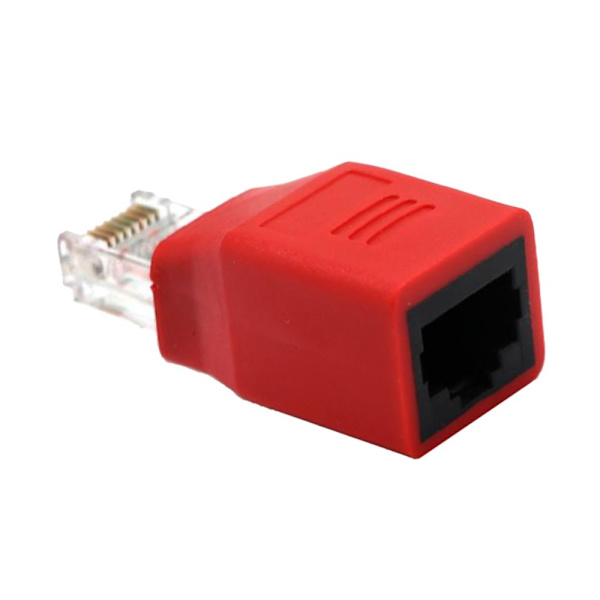 RJ45 H/H Hane till Hona Datorkabel Korskopplingsadapter Röd