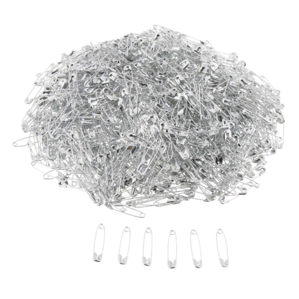 Metallnål Säkerhetsnålar Glänsande Nickelpläterad Silver 1000ST 22mm