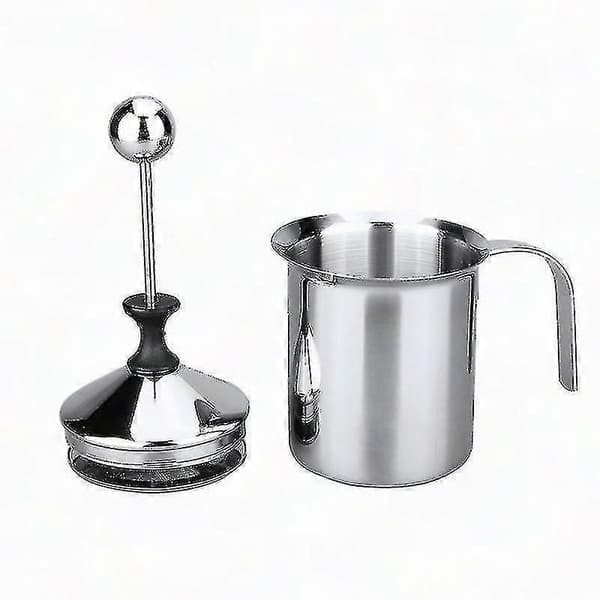 Melkeskummer Manuell Kaffeskummer i Rustfritt Stål Dobbel Netting Melkeskummer for 800 ml