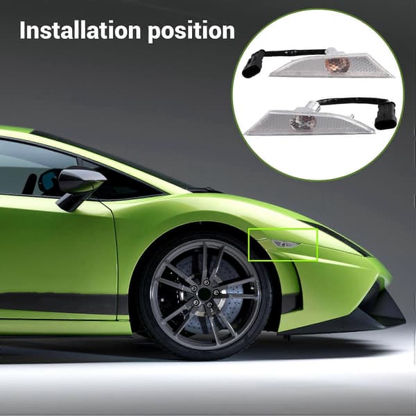 Bilens frontsidehjørnelys blinklysindikator sidemarkeringsparkeringslampe for Lamborghini Gallardo LP560 LP570