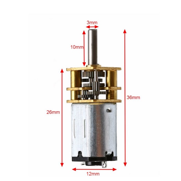 DC 6V Högt Vridmoment Växelmotor Mini Elektrisk Hastighetsreduceringsmotor 50RPM