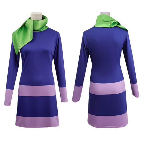 Pitkähihainen Halloween-mekko, mini Scooby Doo -asu, Daphne-mekko huivilla M
