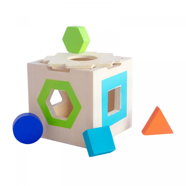 Låsbox i trä Montessori Babysensoriska leksaker