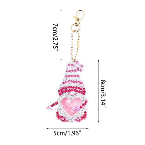 DIY Diamantmålning Tomte Nyckelring Kit 5st Hängande Berlock Prydnad AA985