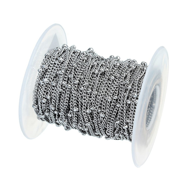 10 Meter Rostfria Pärlkedjor För DIY Smyckeshalsband 1.5mm Bred