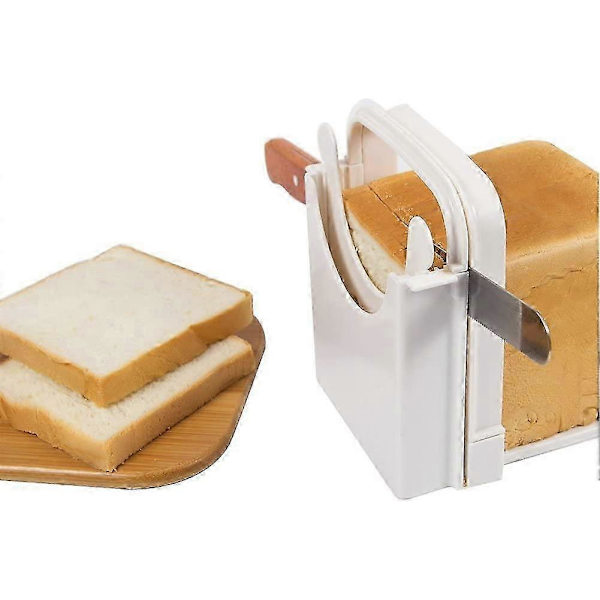 [RM] Bread Slicer, Bread Slicer for Homemade Bread, Adjustable Sandwich Maker Loaf Slicer Machine Foldable Root Slicer Manual Bread Slicer with Cutting Guide