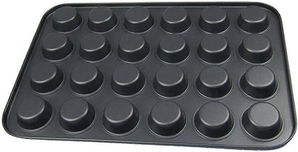2-pak Mini Muffin Former til 24 Muffins, Mini Bageplade til Muffins, Mini Cupcake Former, Muffin Bageform, Non-Stick Belægning, Carbo