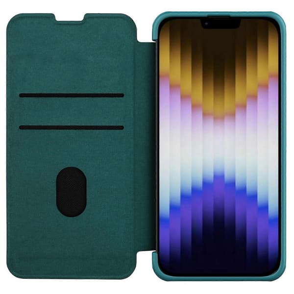 NILLKIN Qin Pro-serien for iPhone 14 iPhone 13 Fullstendig beskyttelse Telefondeksel med skyvbart linsedeksel PU