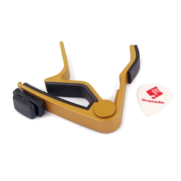 Gitarrkapo i aluminiumlegering med plektrumhållare + 2 plektrum för akustisk elgitarr #3
