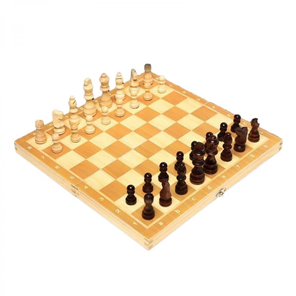 Klassiskt schackset i trä Brädspel Set schackbrädspelsleksak 29x29cm