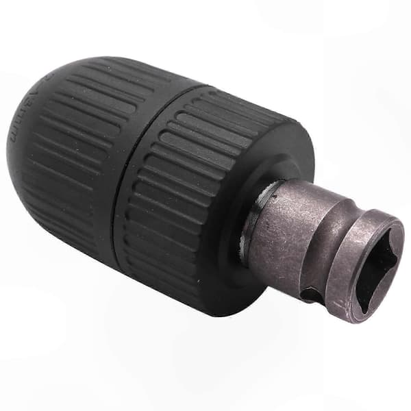 1/2-20UNF Gevind 2-13mm Nøglefri Borepatron med Selvlåsende Adapter til Slagnøgler Black