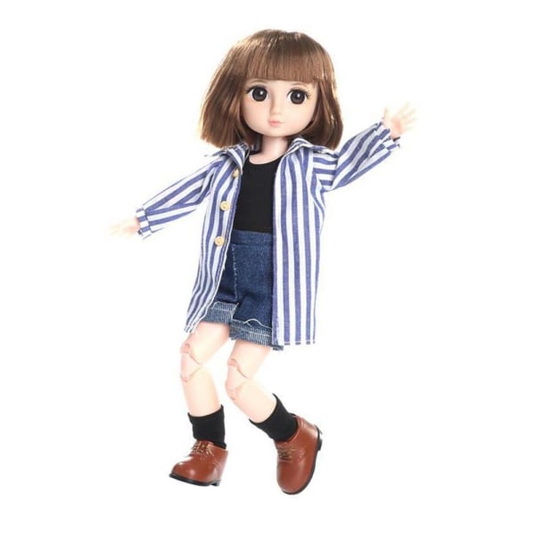 36cm Flexibel BJD Girl Doll Dress Up Dockor Skor Kläder Leksak för tjejer A