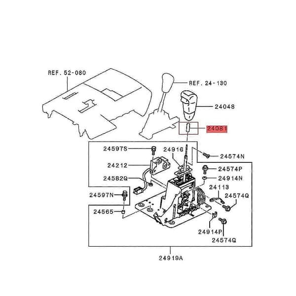 Stangmuffe Skiftekobling 2410A013 til Montero V93/V97/V98/V83/V87/V88 Black