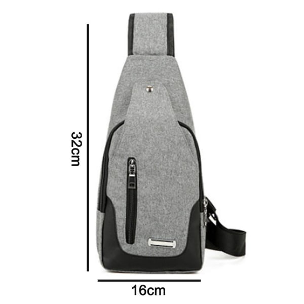 1 st Kompakt Crossbody-ryggsäck och dagväska Multifunktionell bröstväska Gray