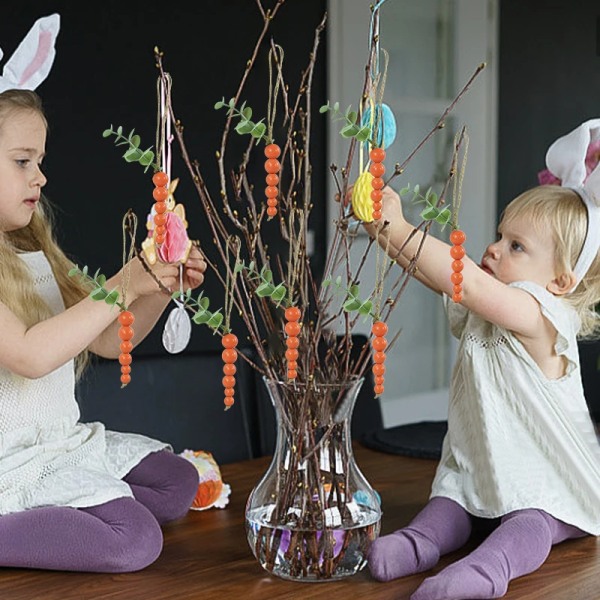 5 st trämorotspärlor hängsmycke påskfest DIY barngåva 5pcs