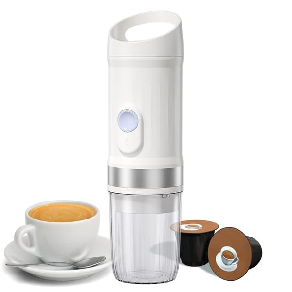 [RM]Portable Mini Espresso Machine: Cordless, Hot and Cold Brew, 85ml Single Serve with 3-In-1 Compatibility, 20 Bar Pump Pressure
