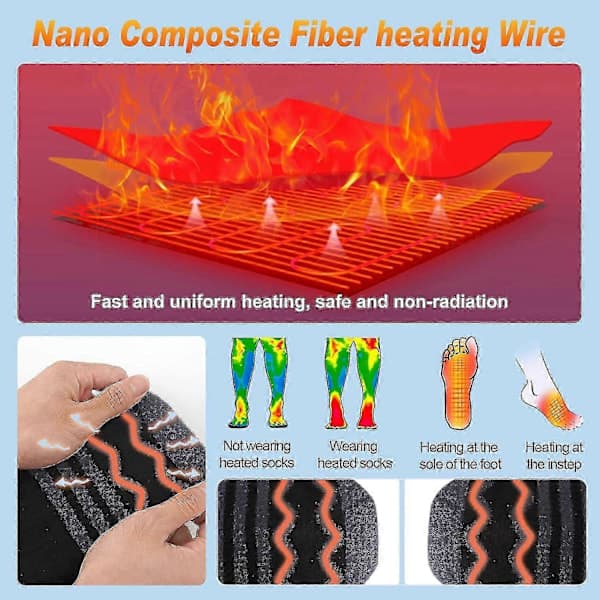 [RM]App-controlled heated socks 5000mAh battery-powered foot warmers for outdoor use