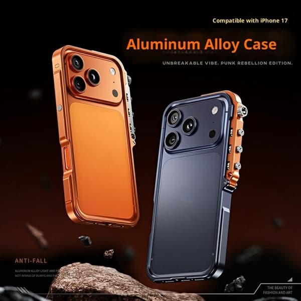 [RM]Mobilskal till iPhone 17 Pro Max Bumper Aluminum Metal Frame - Silver Silver 99