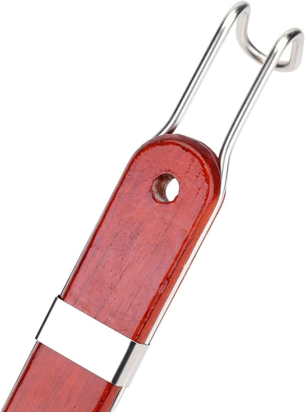 [RM]Durable and Rust-Proof Pasta Strainer with Wooden Handle, Multifunctional Stainless Steel Sieve for Professional Kitchen Use, Micro-Perforated