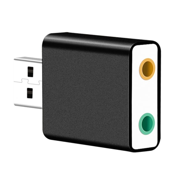 USB 2.0 adapter virtuellt ljudkort 7.1 kanals ljud för bärbar dator svart