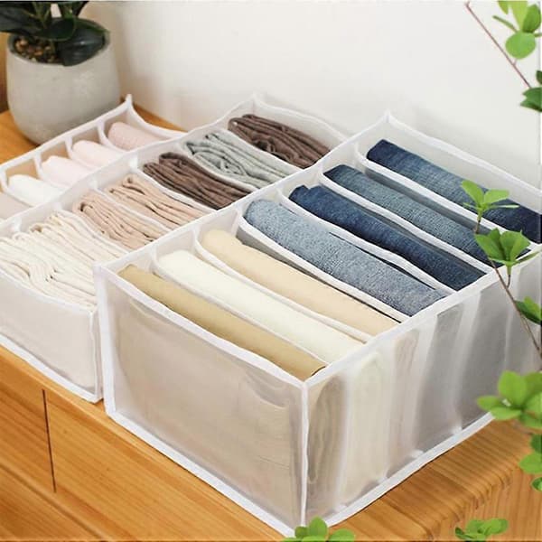 Tøjnet Organizer Sammenfoldelige Gitre Undertøj Opbevaringsboks Nylon Sokker Skuffebeholder, 7 Gitre, M