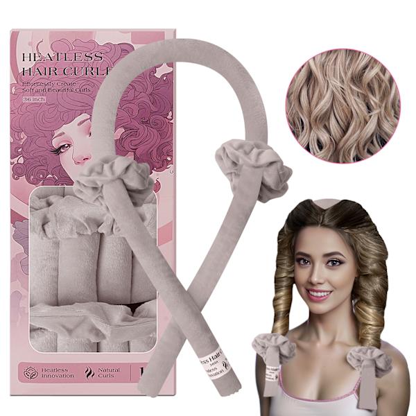 5 st/set Värmelös Locktång Pannband Mjuk Hårlockare Light Gray