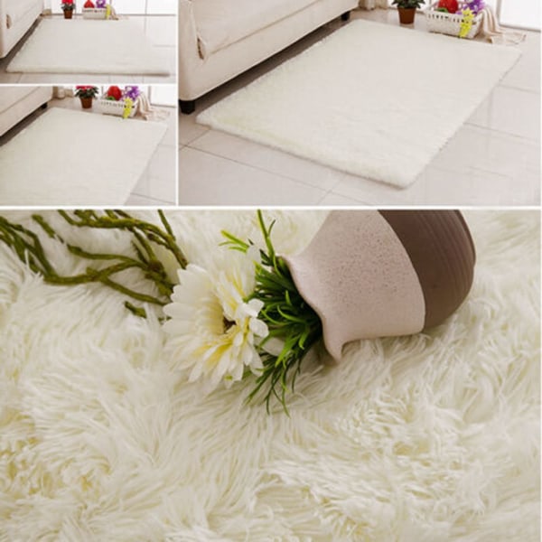 fluffig matta halkfri lurvig område matta sovrum matta golvmatta gräs grön vit