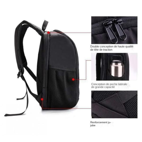 30L Camera Backpack, 11 Adjustable Compartments, Waterproof (Rain Cover Included), for Camera, Drone, 15.6\" Laptop - Black