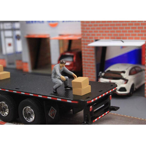 1:64 Skala Porter Arbetare Karaktärer Modell Leksak Miniatyr Modell Människor Blå