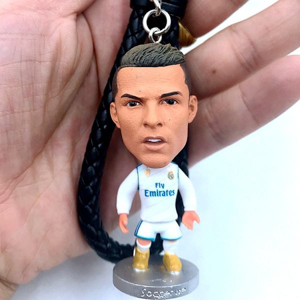 Fotbollsfans stjärndockor Ronaldo, Neymar, Messi, Lewandowski, Mbappe Royce hänge nyckelring Real Madrid Ronaldo