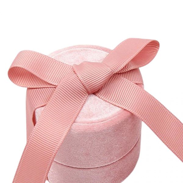 Smyckeskrin i sammet, bågformade ringar, halsband, S-ring, display, förvaringsställ, rosa