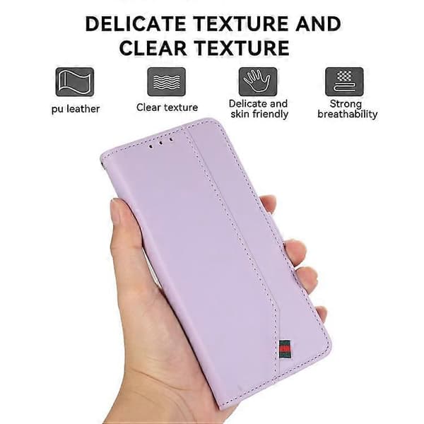 Kompatibelt fodral för iPhone 17 Pro RFID-plånboksfodral i läder Purple