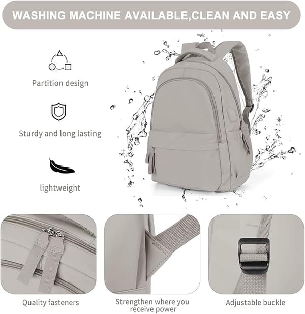 [RM]New Laptop Backpack, Waterproof Laptop Backpack with 20 Inch USB Charging School Bag grey