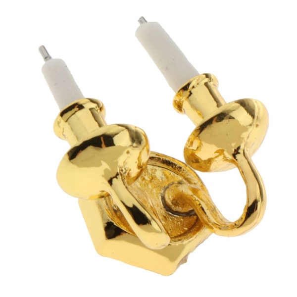 Dockskåp i skala 1/12 Mini Dubbelhuvad Ljus Väggdekoration Ornament Kit