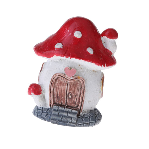 Harts svamphus älvträdgård prydnad DIY miniatyr heminredning röd b