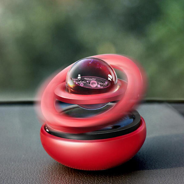 Röd Bil Solcellsdriven Magnetisk Rotation Flytande Glob Prydnad Hemmakontor Gåva