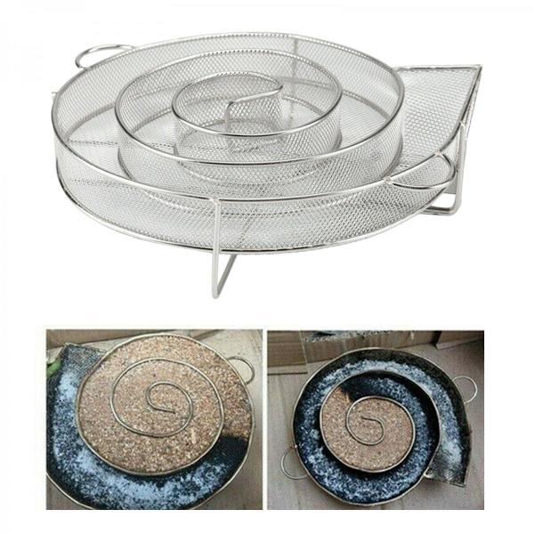Kallröksgenerator BBQ Bränn Rökbox Grill Fisk Kött Rostfritt Stål 21x18x5cm
