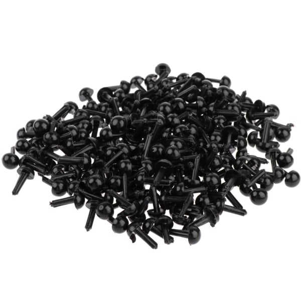 200 bitar svart plast säkerhetsögon för nalledocka djurleksaker 5 mm